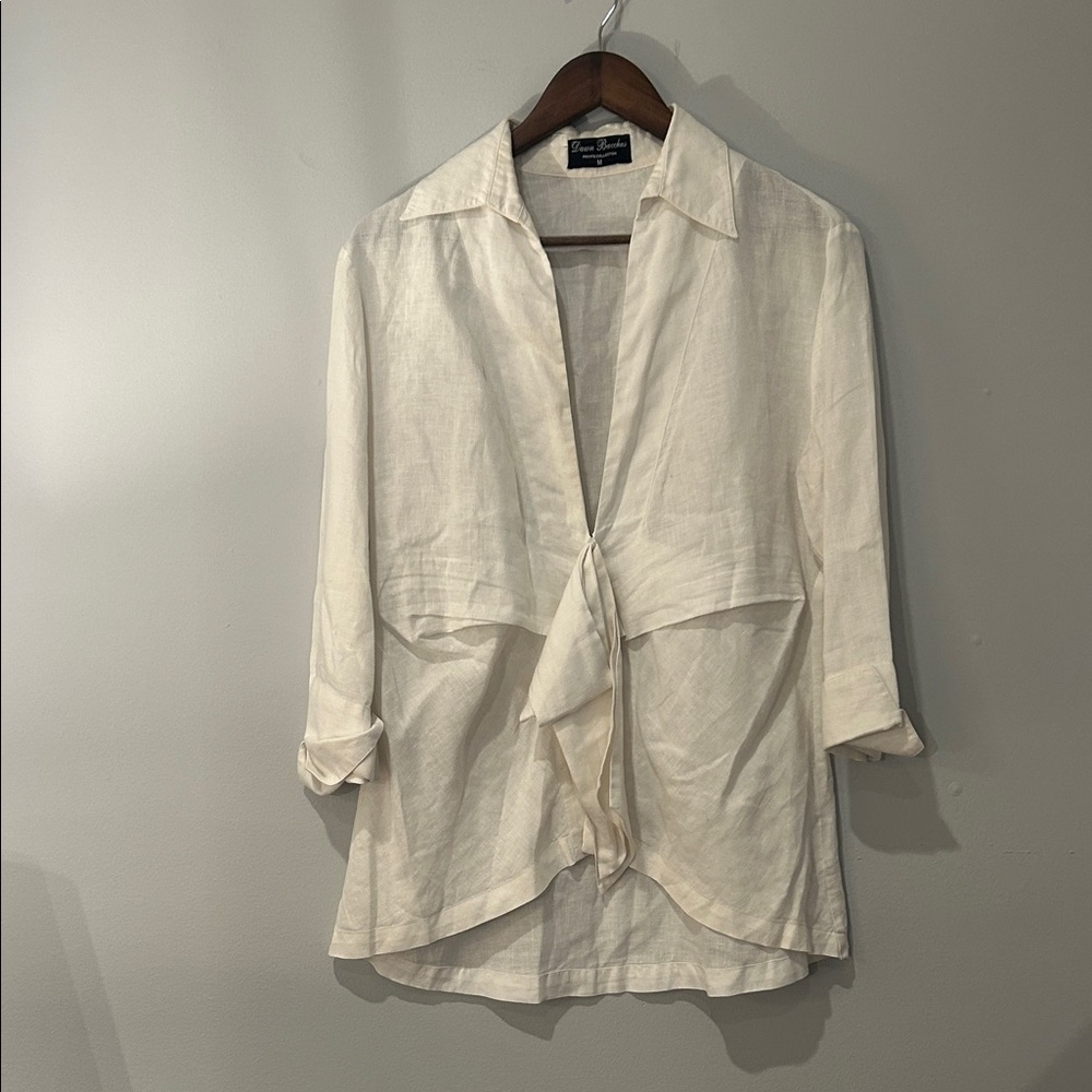 Cream Tie-Front Blouse